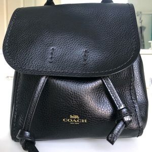 Coach Derby Black Leather Backpack